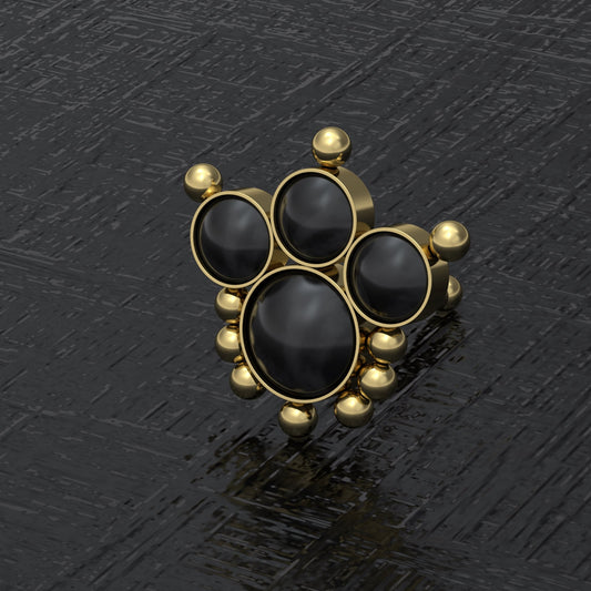 Onyx Nose Bone Stud Surgical Steel - TitaniumFashion