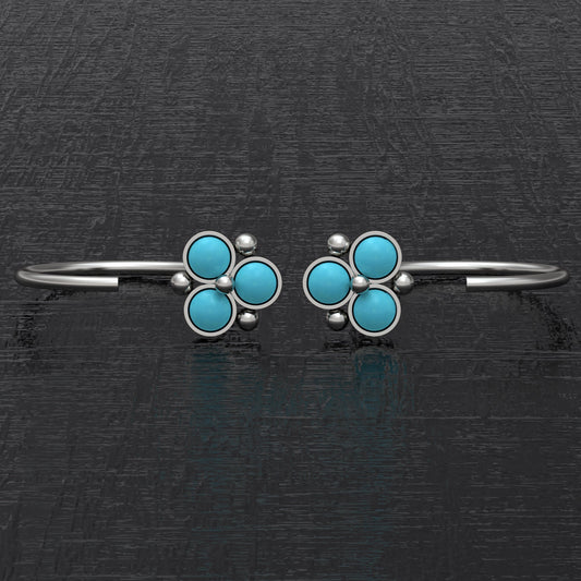 Small Hoop Earrings Turquoise - TitaniumFashion