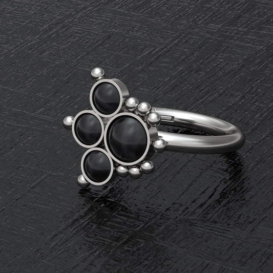 Onyx Tragus Hoop Implant Grade Titanium - TitaniumFashion