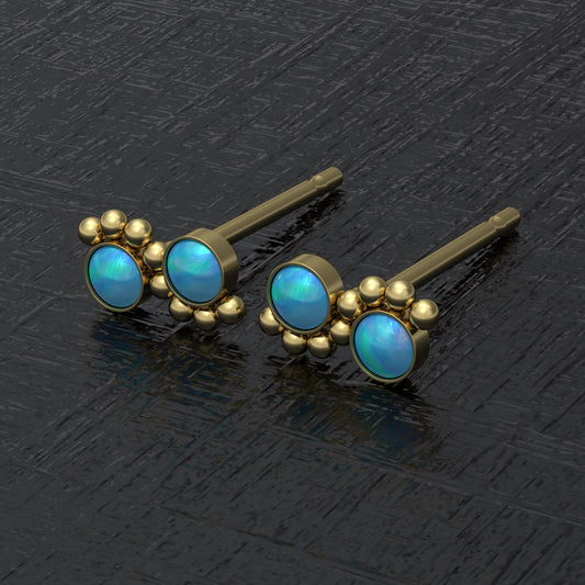 Minimalist Stud Earrings Opal - TitaniumFashion