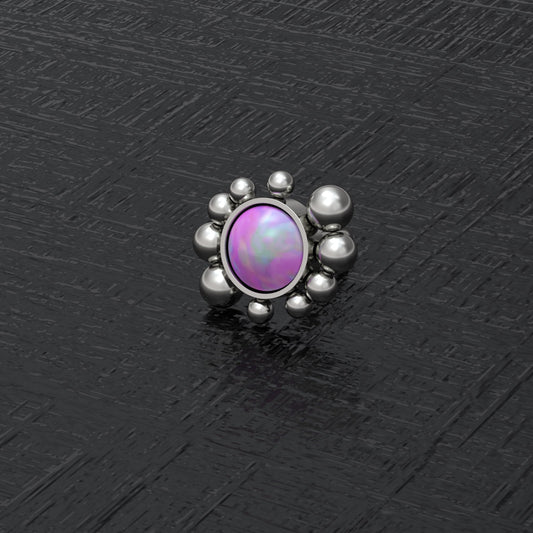 Opal Nose Stud Ring Titanium - TitaniumFashion