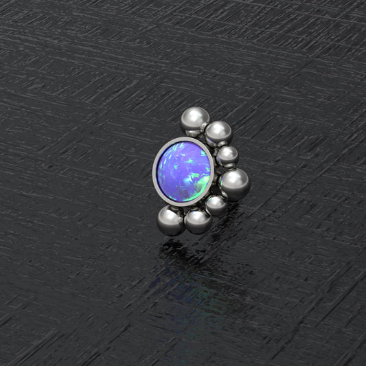 Opal Nose Bone Stud Titanium - TitaniumFashion