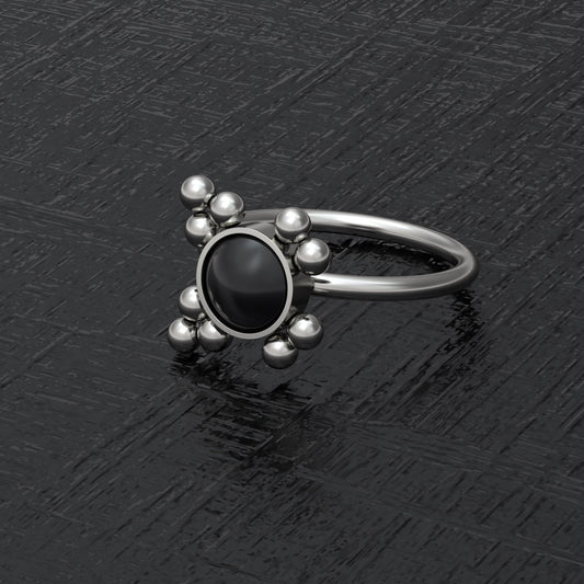 Onyx Nose Jewelry Titanium - TitaniumFashion