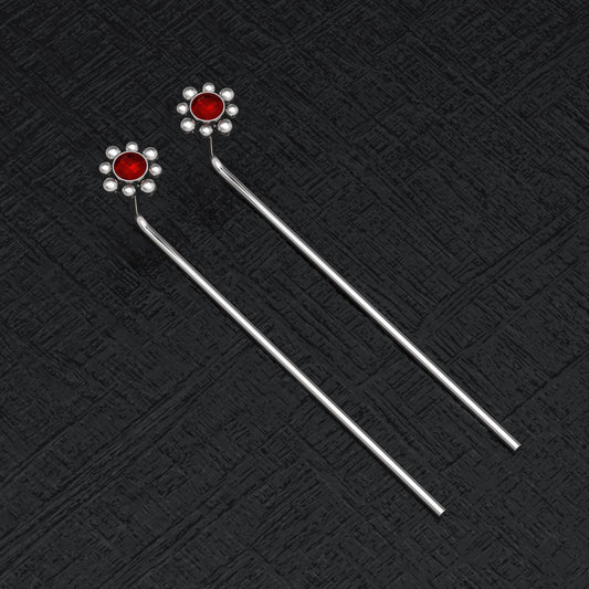 Stem Earrings CZ - TitaniumFashion