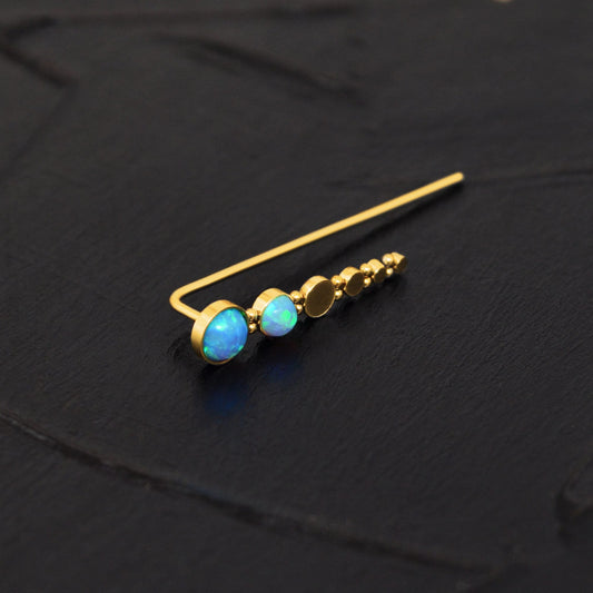 Surgical Steel Ear Crawler Opal - TitaniumFashion
