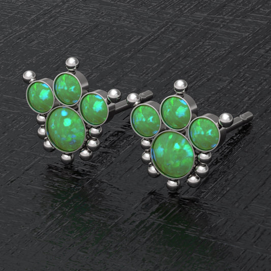 Opal Small Stud Earrings - TitaniumFashion