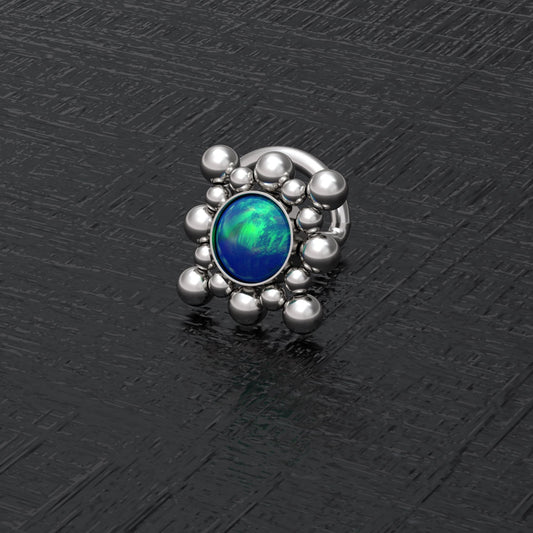 Opal Nose Stud Screw - TitaniumFashion