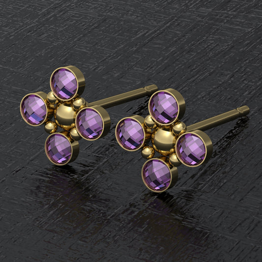 Surgical Steel Tiny Stud Earrings - TitaniumFashion