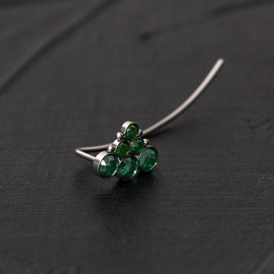 CZ Ear Climber Earrings Surgical Steel - TitaniumFashion