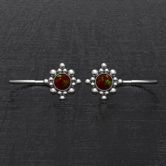 Opal Small Hoop Earrings Surgical Steel - TitaniumFashion