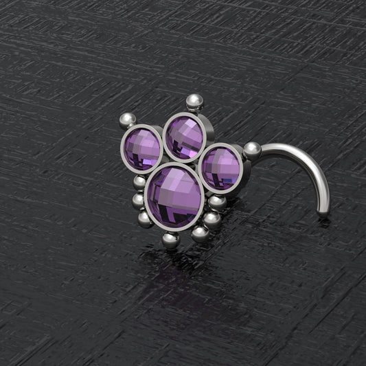 CZ Nose Stud Titanium - TitaniumFashion
