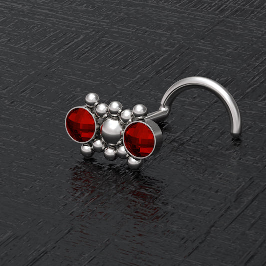 CZ Nose Bone Stud Surgical Steel - TitaniumFashion