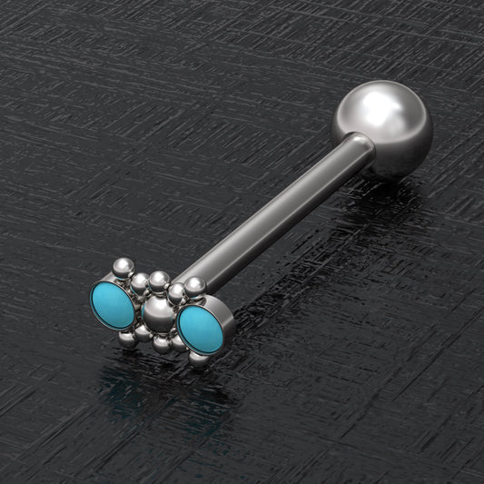 Turquoise Tongue Jewelry Surgical Steel - TitaniumFashion