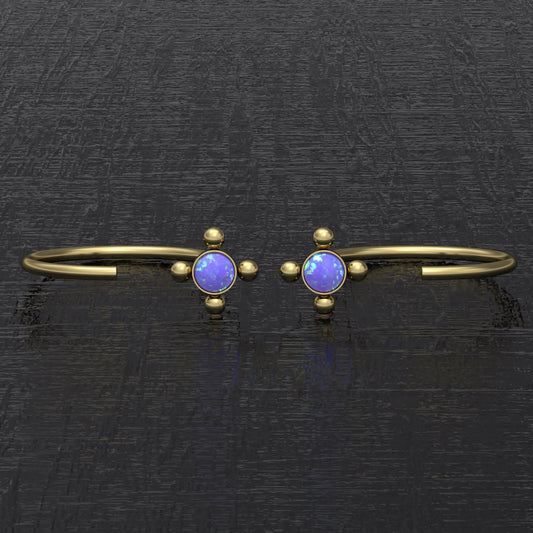 Small Hoop Earrings Opal - TitaniumFashion