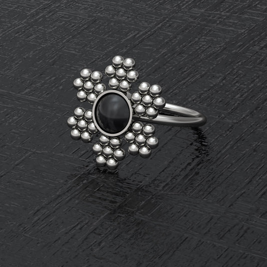 Implant Grade Titanium Nose Hoop Onyx - TitaniumFashion