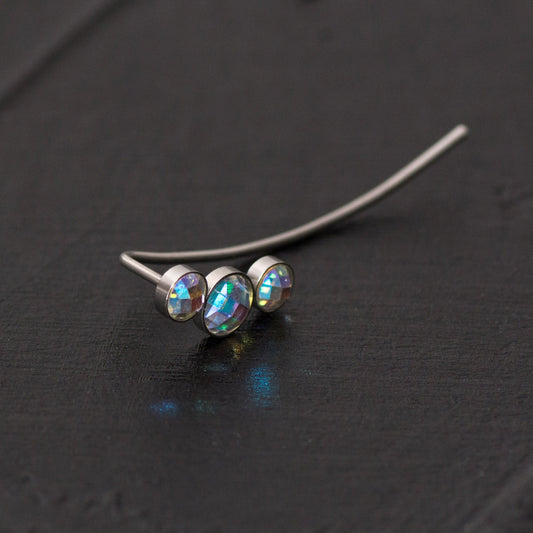 Surgical Steel Ear Crawler CZ - TitaniumFashion