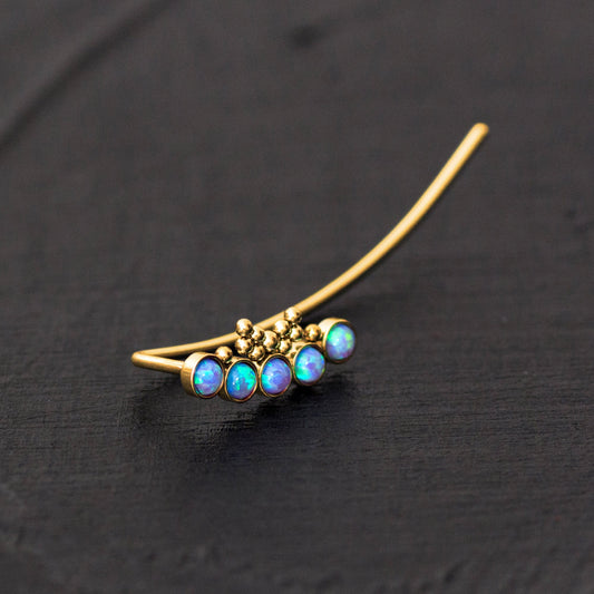 Surgical Steel Ear Crawler Opal - TitaniumFashion