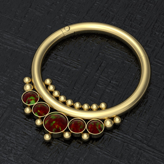 Opal Nipple Ring Surgical Steel - TitaniumFashion