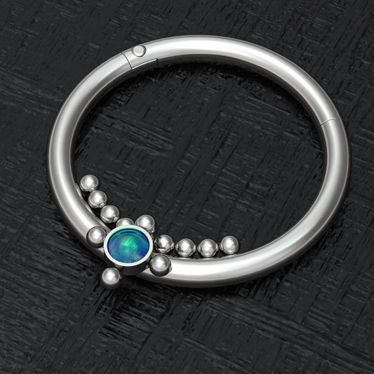 Titanium Nipple Ring Opal - TitaniumFashion