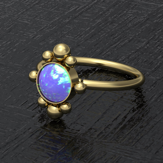 Surgical Steel Nose Hoop Opal - TitaniumFashion