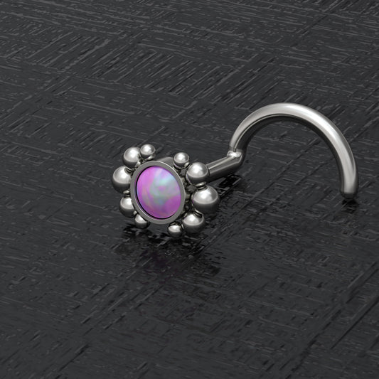 Opal Nose Stud Ring Titanium - TitaniumFashion