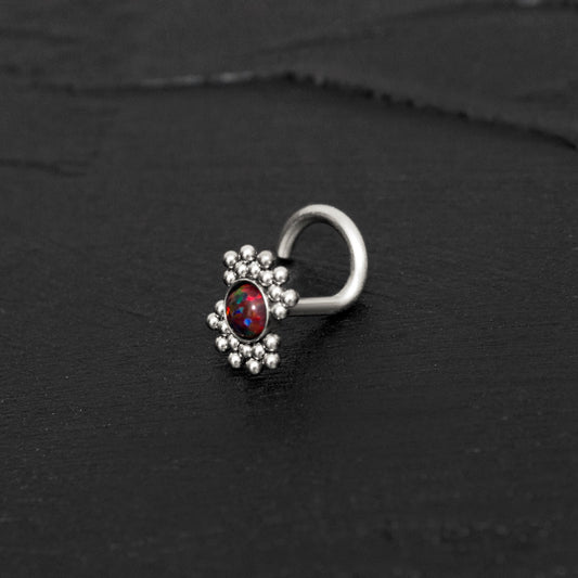 Opal Nose Stud Ring Titanium - TitaniumFashion