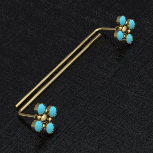 Turquoise Wire Threader Earrings - TitaniumFashion