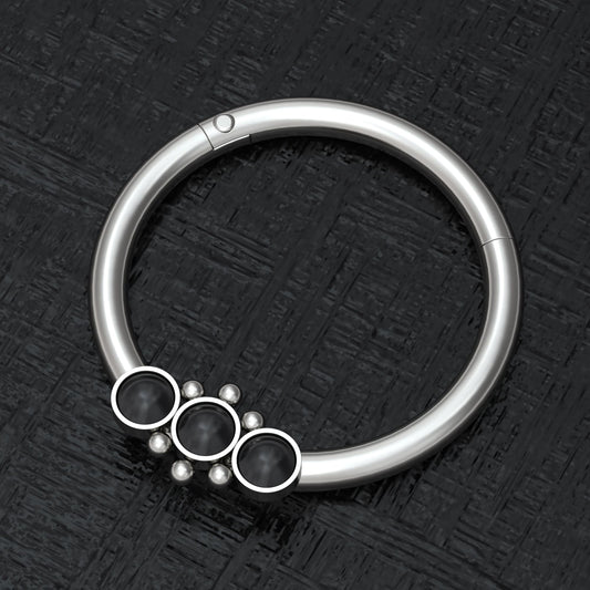 Onyx Nipple Ring Titanium Implant Grade - TitaniumFashion