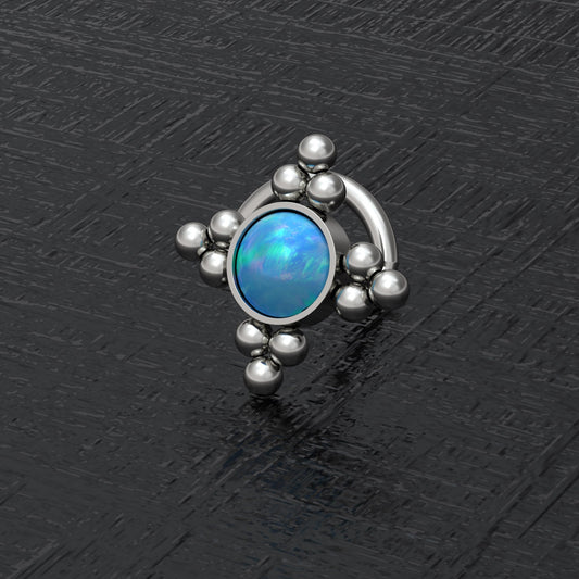 Opal Nose Stud Ring Titanium - TitaniumFashion