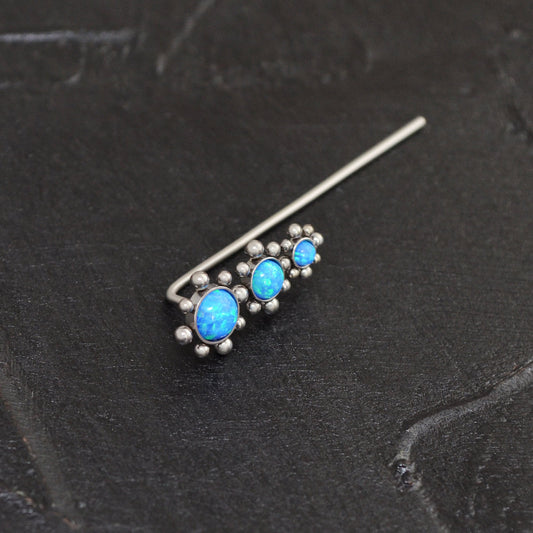 Opal Ear Climber Earrings Surgical Steel - TitaniumFashion