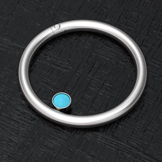 Turquoise Nipple Ring Surgical Steel - TitaniumFashion