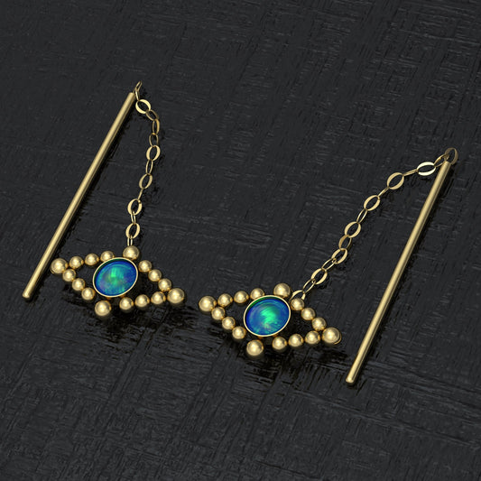 Opal Drop Earrings - TitaniumFashion