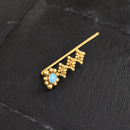 Opal Ear Climber Earrings Surgical Steel - TitaniumFashion