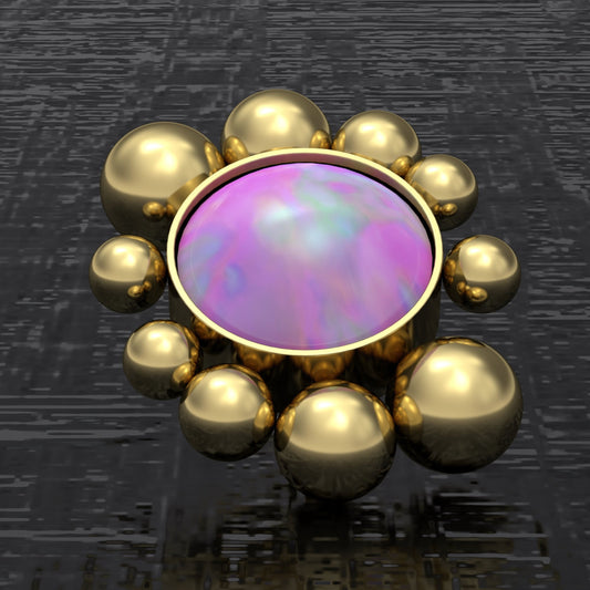 Surgical Steel Dermal Piercing Opal - TitaniumFashion