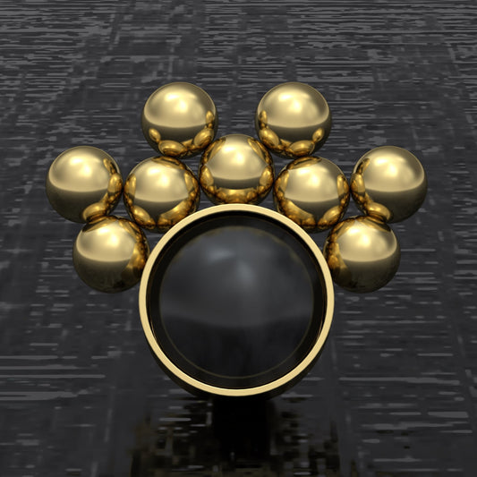 Surgical Steel Dermal Top Onyx - TitaniumFashion