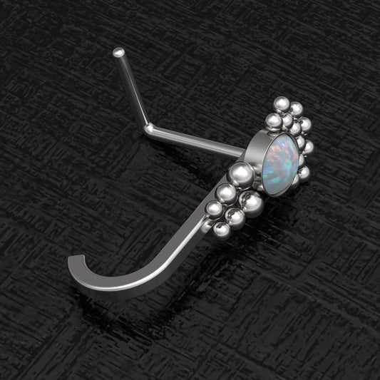 Nose Ring Stud Opal - TitaniumFashion