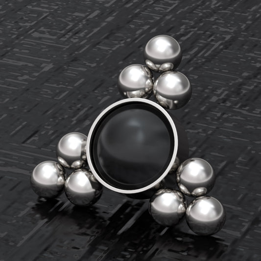 Surgical Steel Dermal Top Onyx - TitaniumFashion