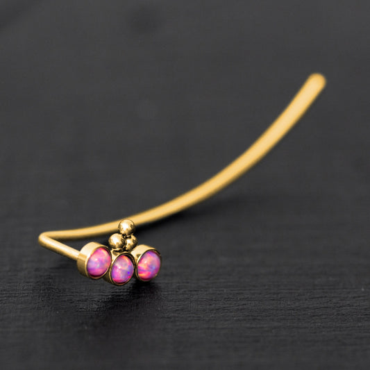 Surgical Steel Ear Crawler Opal - TitaniumFashion