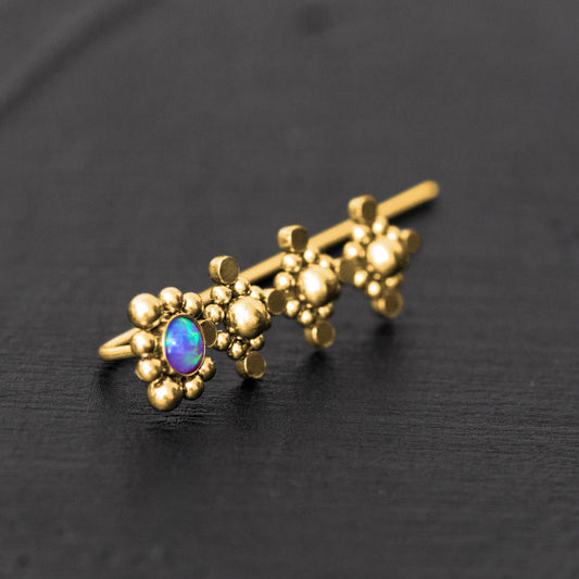 Opal Ear Climber Earrings Surgical Steel - TitaniumFashion