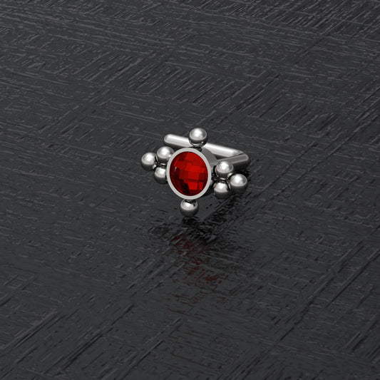 CZ Nose Stud Ring Titanium - TitaniumFashion