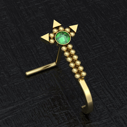 Nose Hoop With Stud Surgical Steel - TitaniumFashion