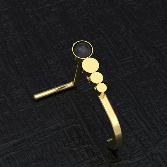 Onyx Nose Stud Ring Surgical Steel - TitaniumFashion