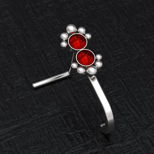 Surgical Steel Nose Stud Ring CZ - TitaniumFashion