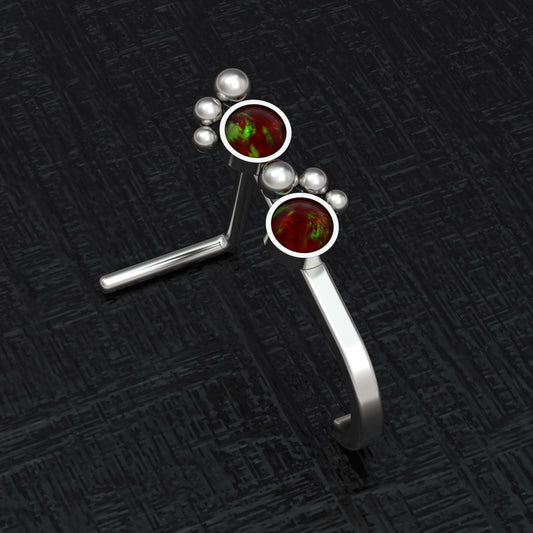 Titanium Nose Hoop With Stud - TitaniumFashion