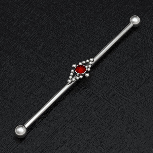 CZ Industrial Barbell Titanium Implant Grade - TitaniumFashion