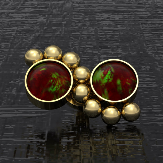 Surgical Steel Dermal Top Opal - TitaniumFashion