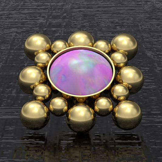 Surgical Steel Dermal Top Opal - TitaniumFashion