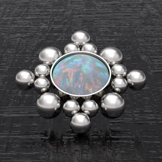 Opal Dermal Piercing Surgical Steel - TitaniumFashion