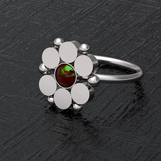 Surgical Steel Nose Hoop Opal - TitaniumFashion