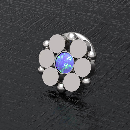 Opal Nose Stud Ring Surgical Steel - TitaniumFashion